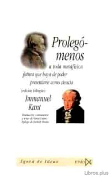 Descargar ebook PROLEGOMENOS A TODA METAFISICA en epub